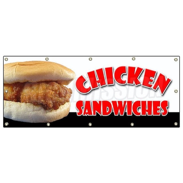 CHICKEN SANDWICH BANNER SIGN fried restaurant signs grill grilled
